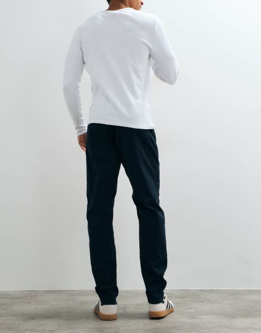 Brave Soul - pantalón de sarga de algodón en azul marino, 2 de 5