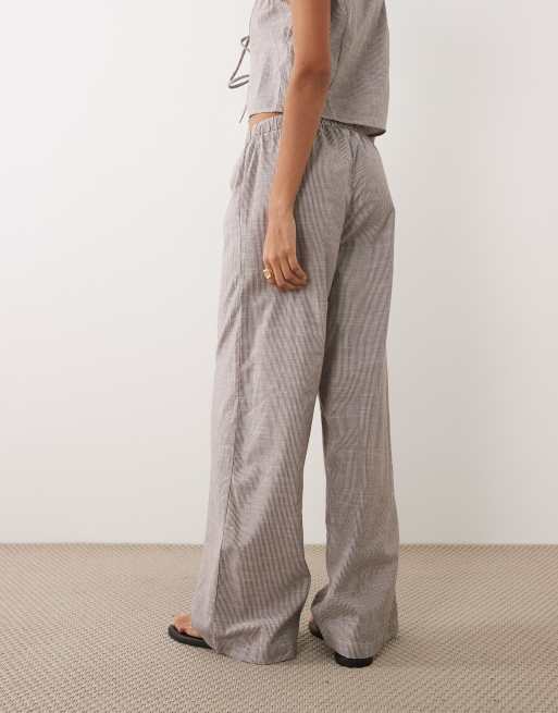 Brave Soul - Pantalon large d'ensemble noué à la taille - Rayures marron, 4 de 5
