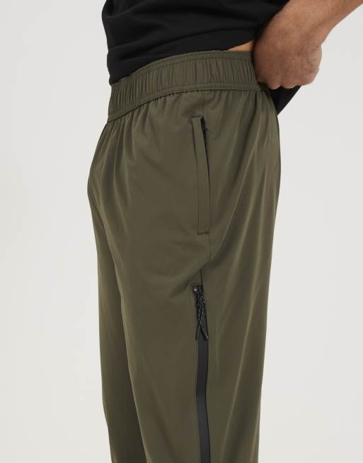 Brave Soul - Pantalon resserré aux chevilles avec fermeture éclair et taille élastique - Kaki, 4 de 4