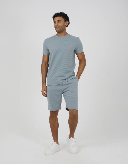 Brave Soul - Pantaloncini azzurri con vita elasticizzata, 3 di 4