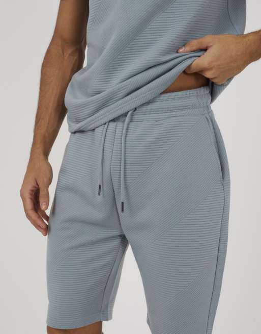 Brave Soul - Pantaloncini azzurri con vita elasticizzata, 4 di 4