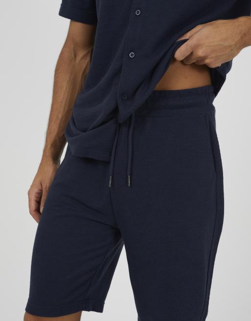 Brave Soul - Pantaloncini blu navy con girovita elasticizzato, 4 di 4