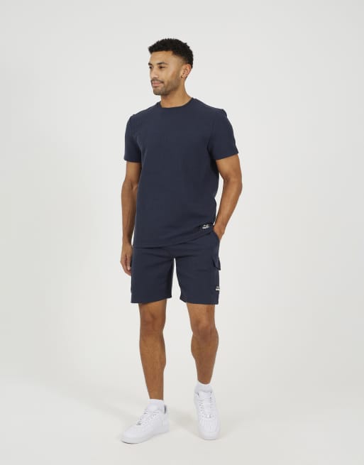 Brave Soul - Pantaloncini blu navy con vita elasticizzata e tasca applicata, 3 di 4