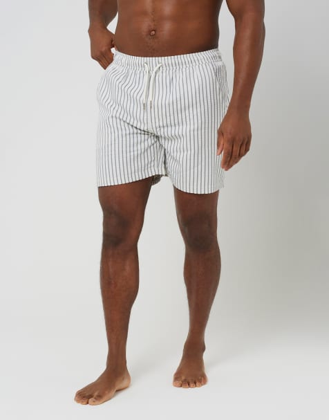 Brave Soul pantaloncini da bagno elasticizzati color crema - view 1