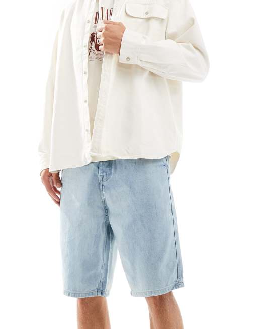 Brave Soul - Pantaloncini di jeans blu lavaggio chiaro
