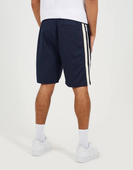 Brave Soul - Pantaloncini in jersey blu navy con doppia riga laterale, 4 di 4
