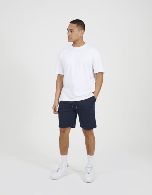 Brave Soul - Pantaloncini in jersey blu navy con righe laterali e coulisse, 3 di 4