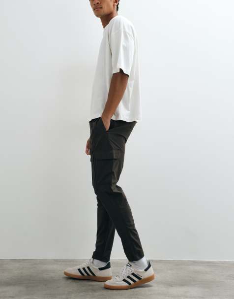 Brave Soul - pantalones cargo ripstop con cintura elástica en caqui - view 1