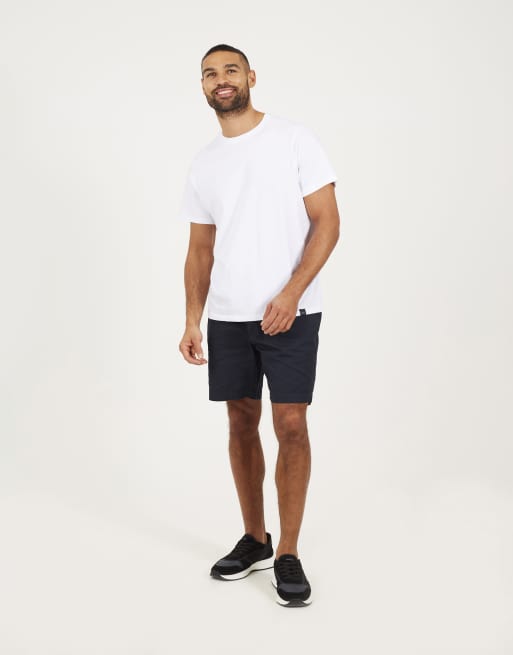 Brave Soul - Pantalones cortos azul marino con cordón ajustable y cinturilla elástica de algodón, 2 de 4