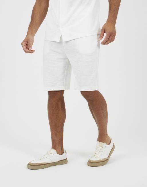Brave Soul - Pantalones cortos color crema con cinturilla elástica, 1 de 4