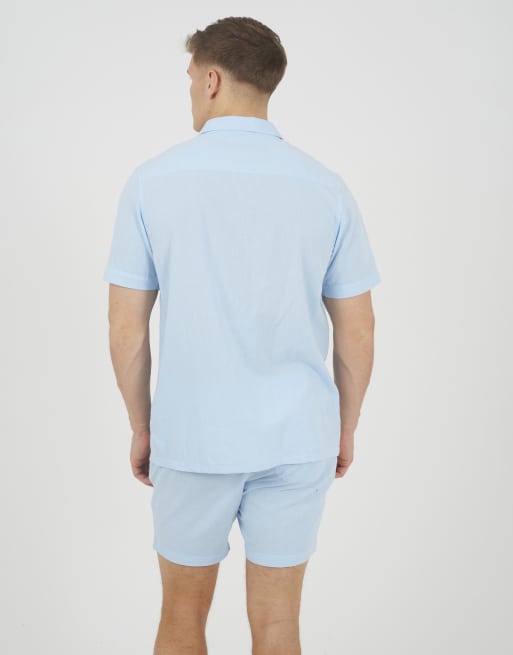 Brave Soul - Pantalones cortos seersucker azul claro, 2 de 4