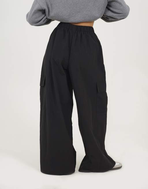 Brave Soul - Pantaloni ampi cargo neri con tasche, 2 di 4