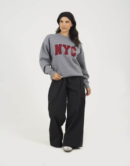 Brave Soul - Pantaloni ampi cargo neri con tasche, 3 di 4