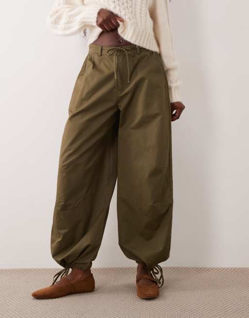 Brave Soul pantaloni balloon in khaki, 3 di 5