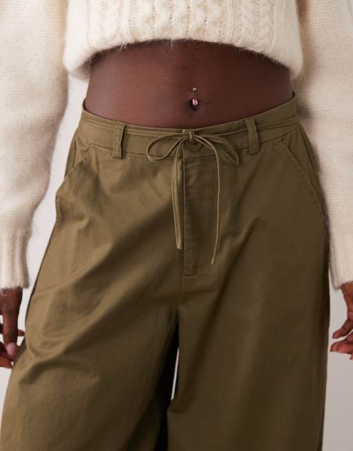 Brave Soul pantaloni balloon in khaki, 4 di 5