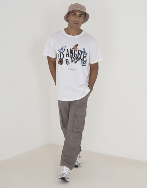 Brave Soul - Pantaloni cargo ampi in popeline di cotone tortora - view 1