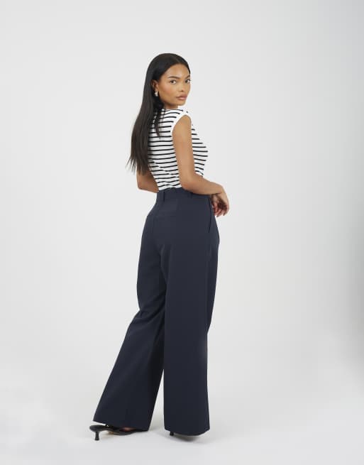 Brave Soul - Pantaloni sartoriali dritti blu navy, 2 di 4