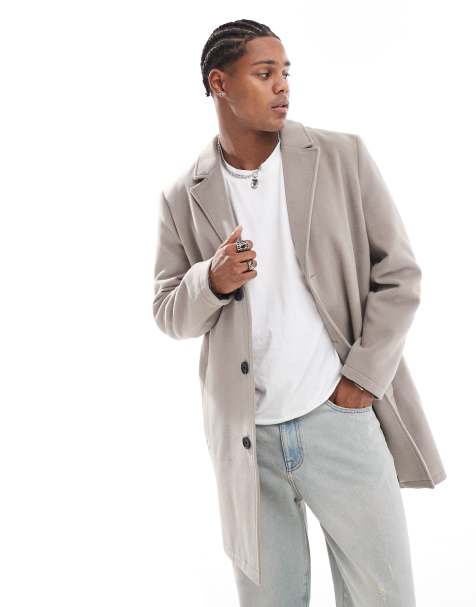 Brave Soul - Pardessus à boutonnage simple - Taupe - view 1