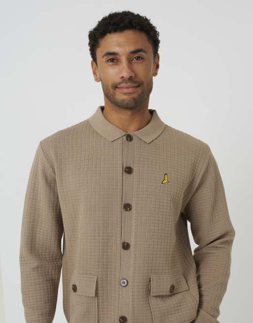 Brave Soul Patch pocket knitted cardigan in beige, 4 of 4