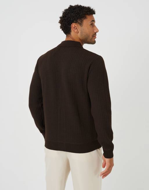 Brave Soul Patch pocket knitted cardigan in chocolate, 2 of 4
