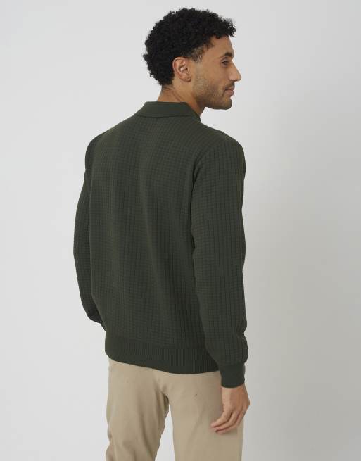 Brave Soul Patch pocket knitted cardigan in khaki, 2 of 4