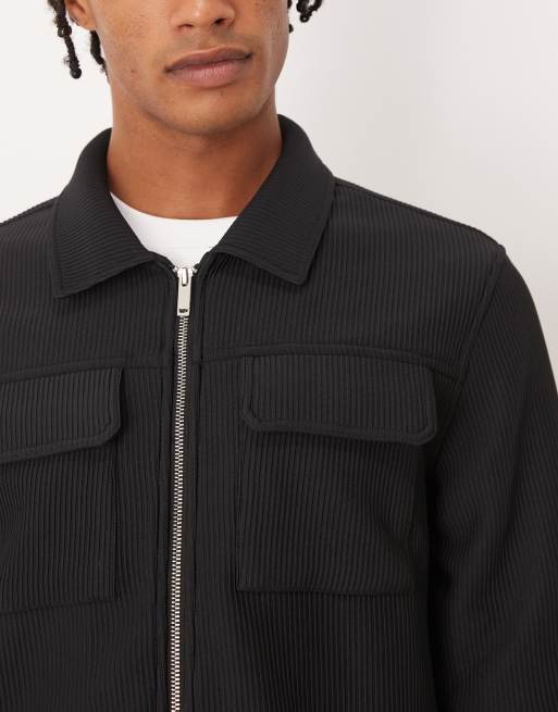 Brave Soul Patch pocket shacket in black, 5 of 5