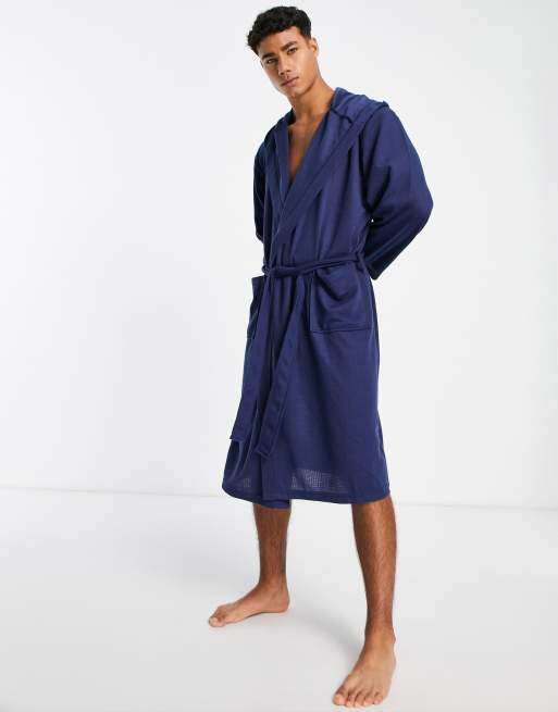 Peignoir Unisexe Gaufré – Léger, Respirant – Pour Sauna, Spa Ou Maison – Polyester Doux – Taille Unique