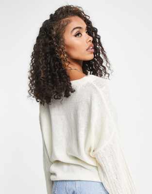 cream fine knit jumper