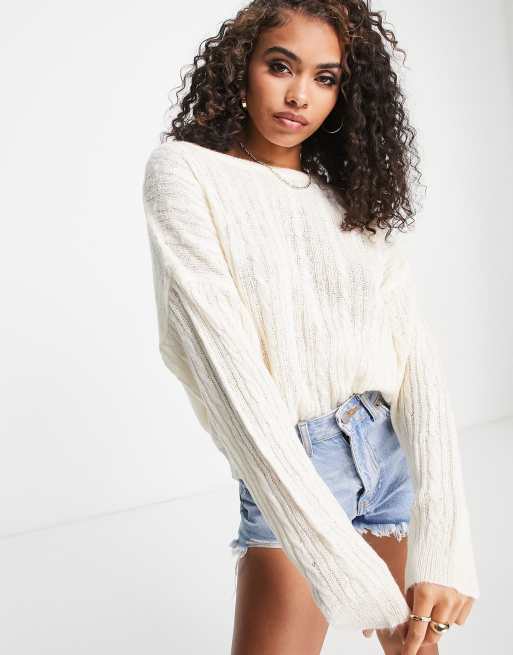 Cream fine knit on sale jumper