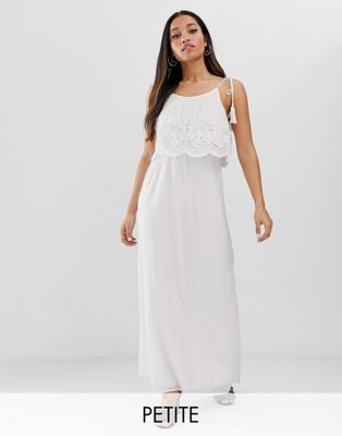 petite maxi white dress