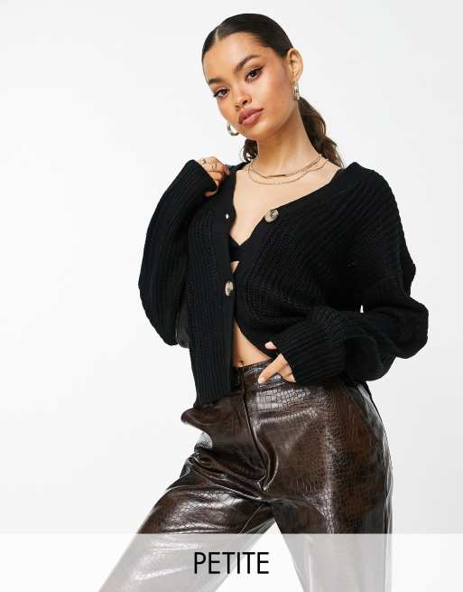 Brave Soul Petite - Cardigan med firkantet pasform og margeurit-print
