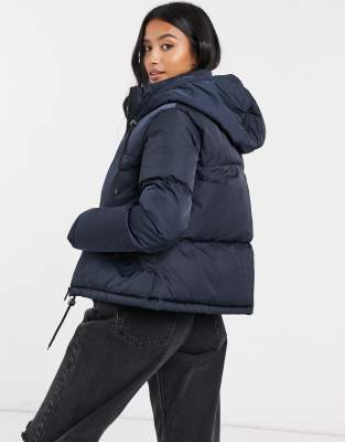 petite hooded puffer jacket