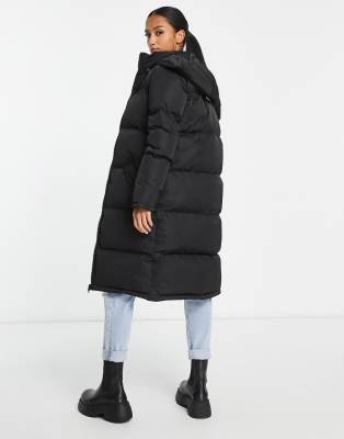 Brave soul petite longline puffer best sale jacket with faux fur trim hood