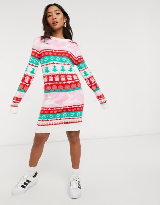 white christmas jumper dress