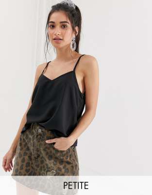 Brave Soul - Petite - Geweven camitop-Zwart Zwart