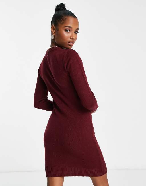 Maroon jumper clearance dress