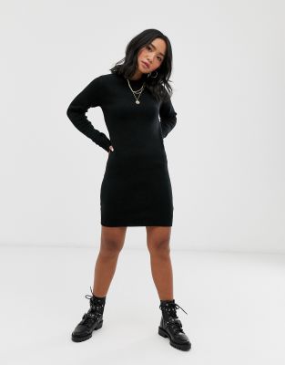 petite black jumper dress