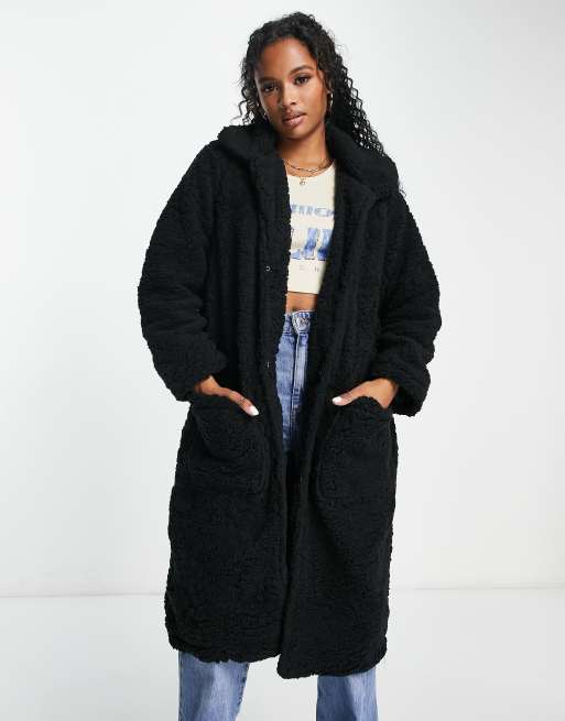 Petite black teddy outlet coat