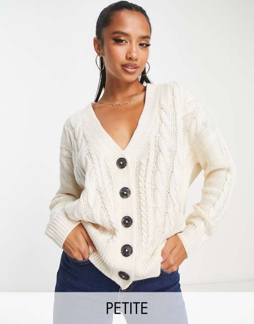 Petite shop white cardigan