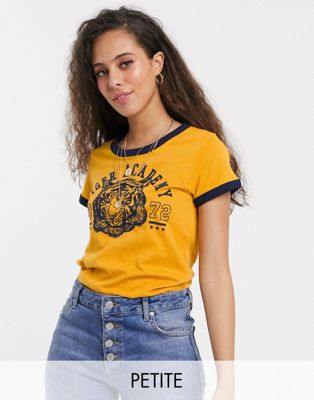 Brave Soul Petite - Katla - T-shirt met print-Geel