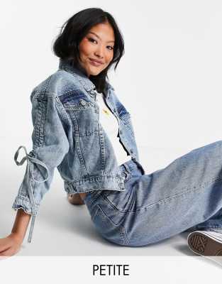 Brave Soul Petite Laila Gathered Sleeve Denim Jacket-blues ModeSens