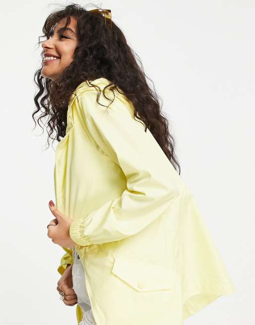 Brave Soul Petite Lolo rain mac jacket in yellow, 3 of 4