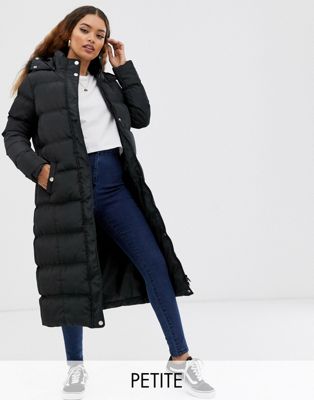 Brave Soul Petite longline puffer jacket with faux fur trim hood | ASOS