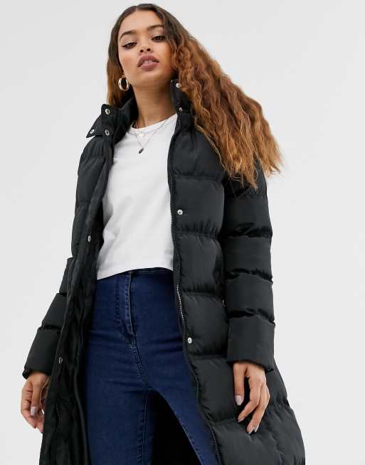 Brave soul hopma longline puffer best sale jacket with faux fur trim hood