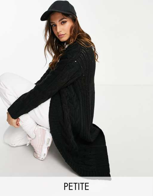 Brave Soul Petite maxi cable knit cardigan