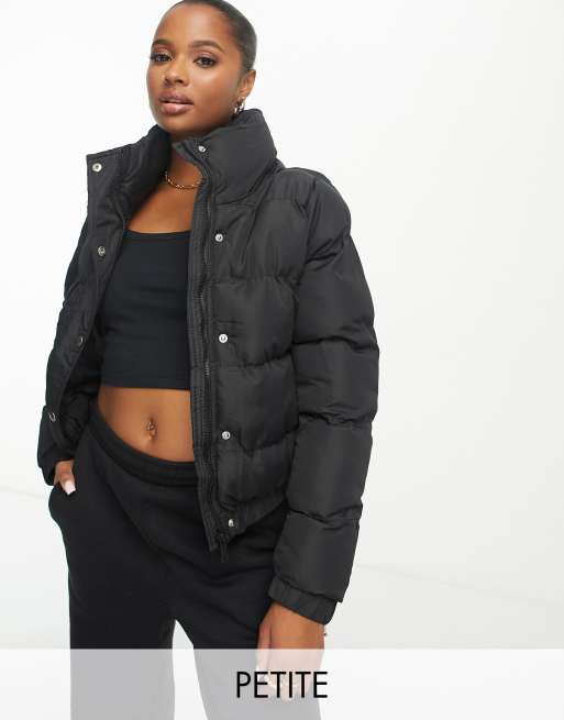 Petite Black Long Puffer Coat