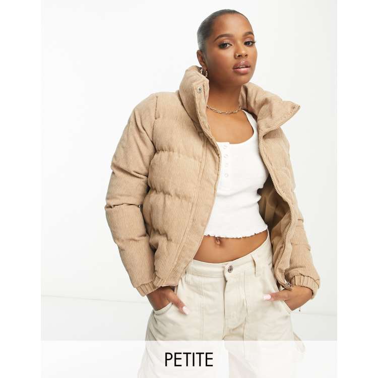 Beige cord puffer on sale jacket