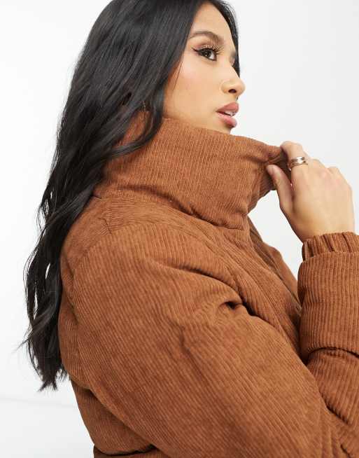 Brave Soul Petite - Slay - Gewatteerd jack van corduroy in bruin, 3 van 4