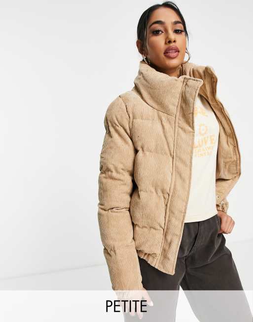 Brave Soul Petite – Slay – Pufferjacke aus Cord