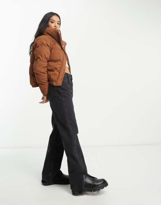 Brave Soul Petite – Slay – Steppjacke aus Cord in Hellbraun, 4 von 4